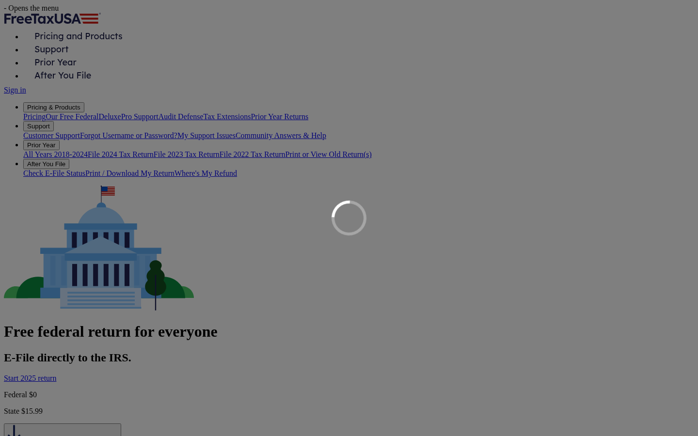 FreeTaxUSA official homepage