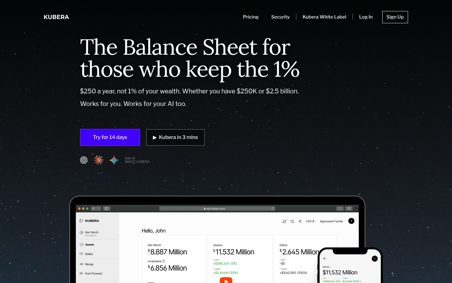 Kubera official homepage