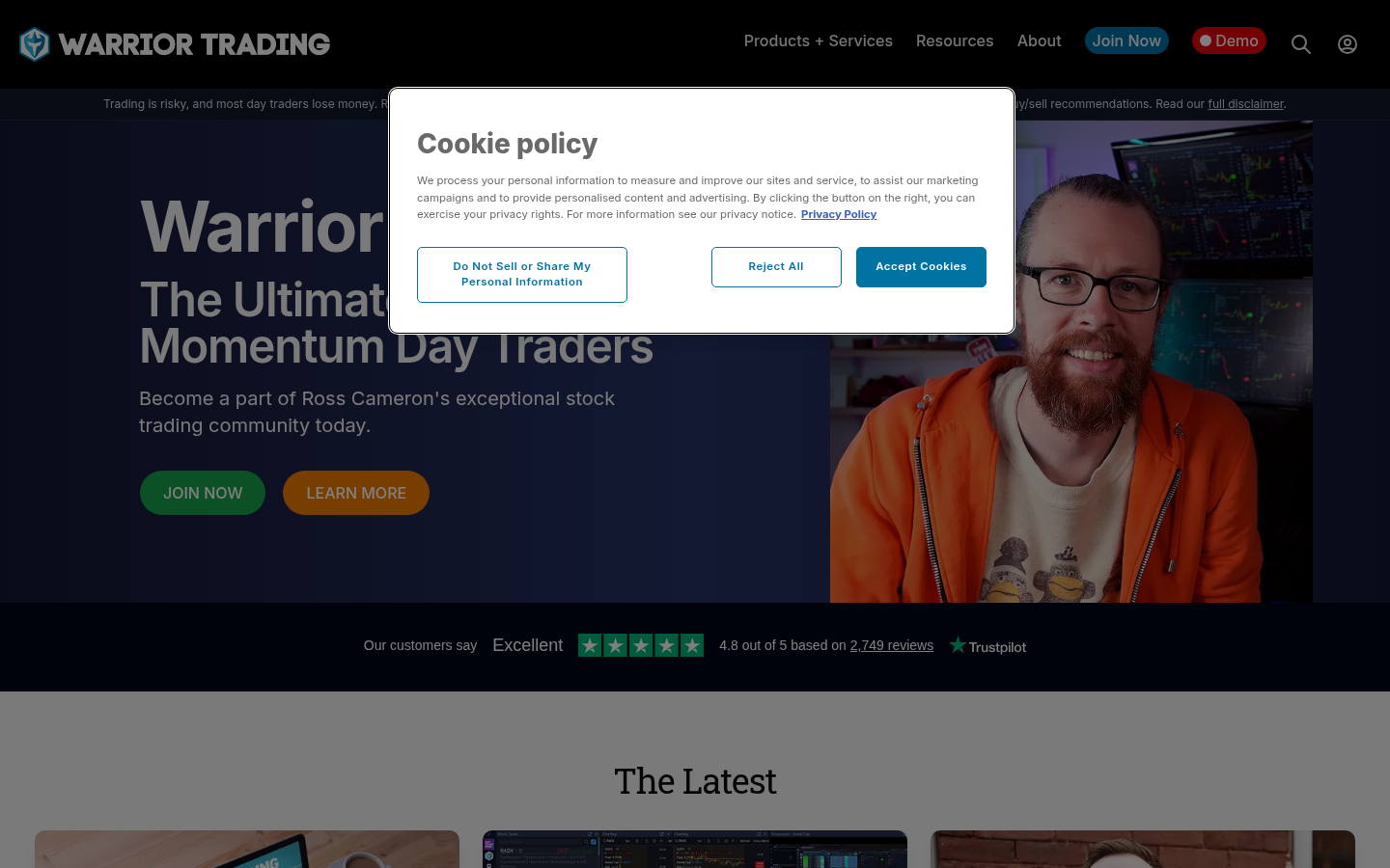 Warrior Trading official homepage